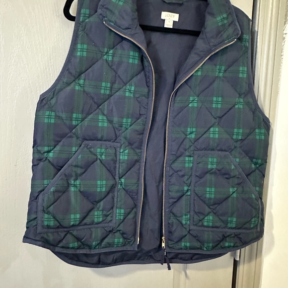 J. Crew Jackets & Blazers - J. Crew Navy and Green Plaid Vest XL Holiday Winter Cozy Preppy Classic Outdoors